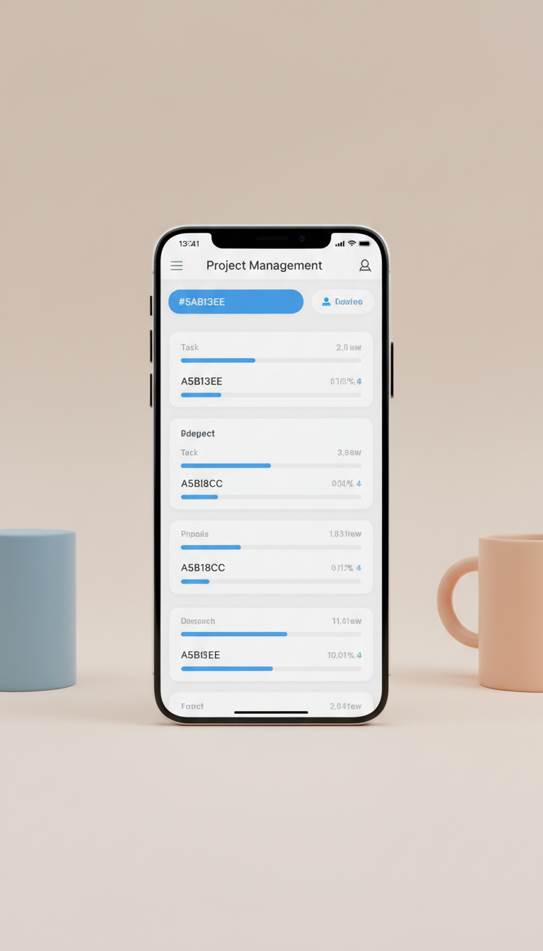 Mobile Project Overview Screen with Status Snapshots